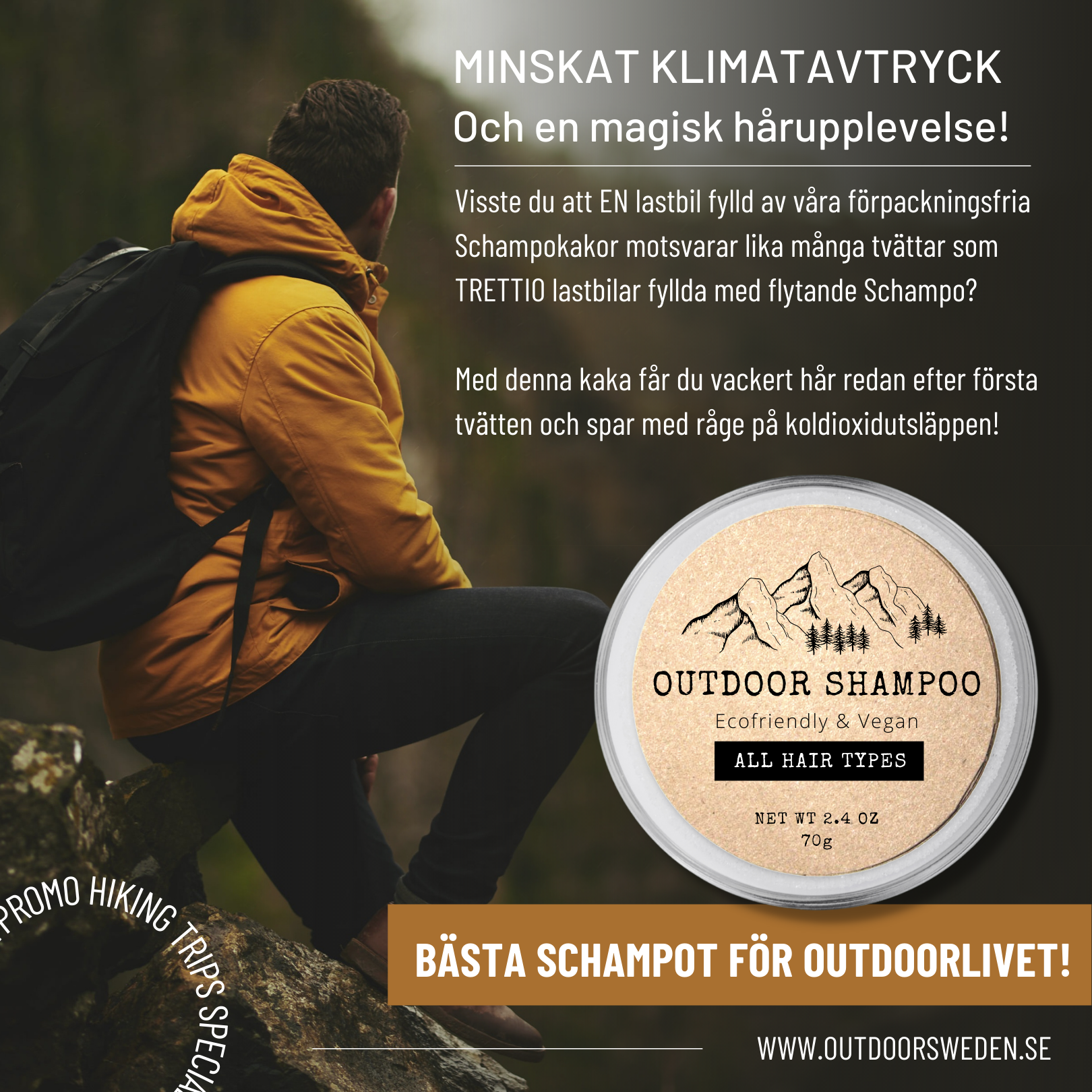Outdoor Shampoo 70 g, 3 in 1: Schampo, Balsam & Tvål (Schampokaka Sensitive) - Dalarnaseko.se
