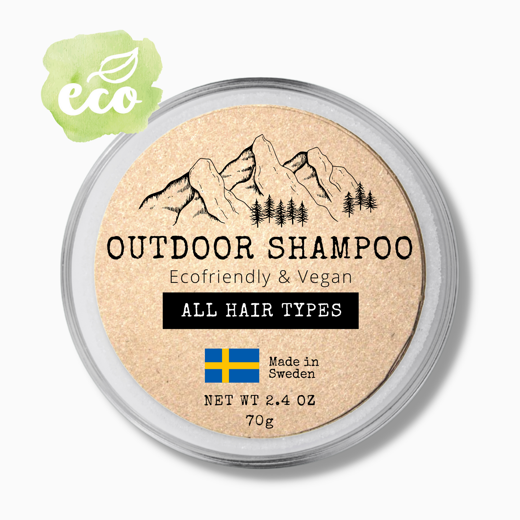 Outdoor Shampoo 70 g, 3 in 1: Schampo, Balsam & Tvål (Schampokaka Sensitive) - Dalarnaseko.se