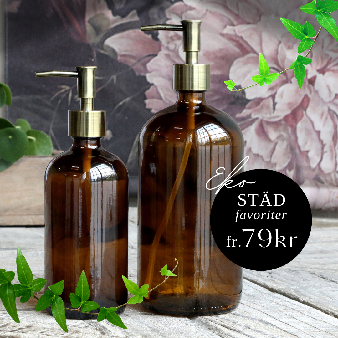 TVÅLPUMP I GLAS - MOCCA - 2 pumphuvuden - Svart & Mässing - 480 ML eller 1L - Dalarnaseko.se