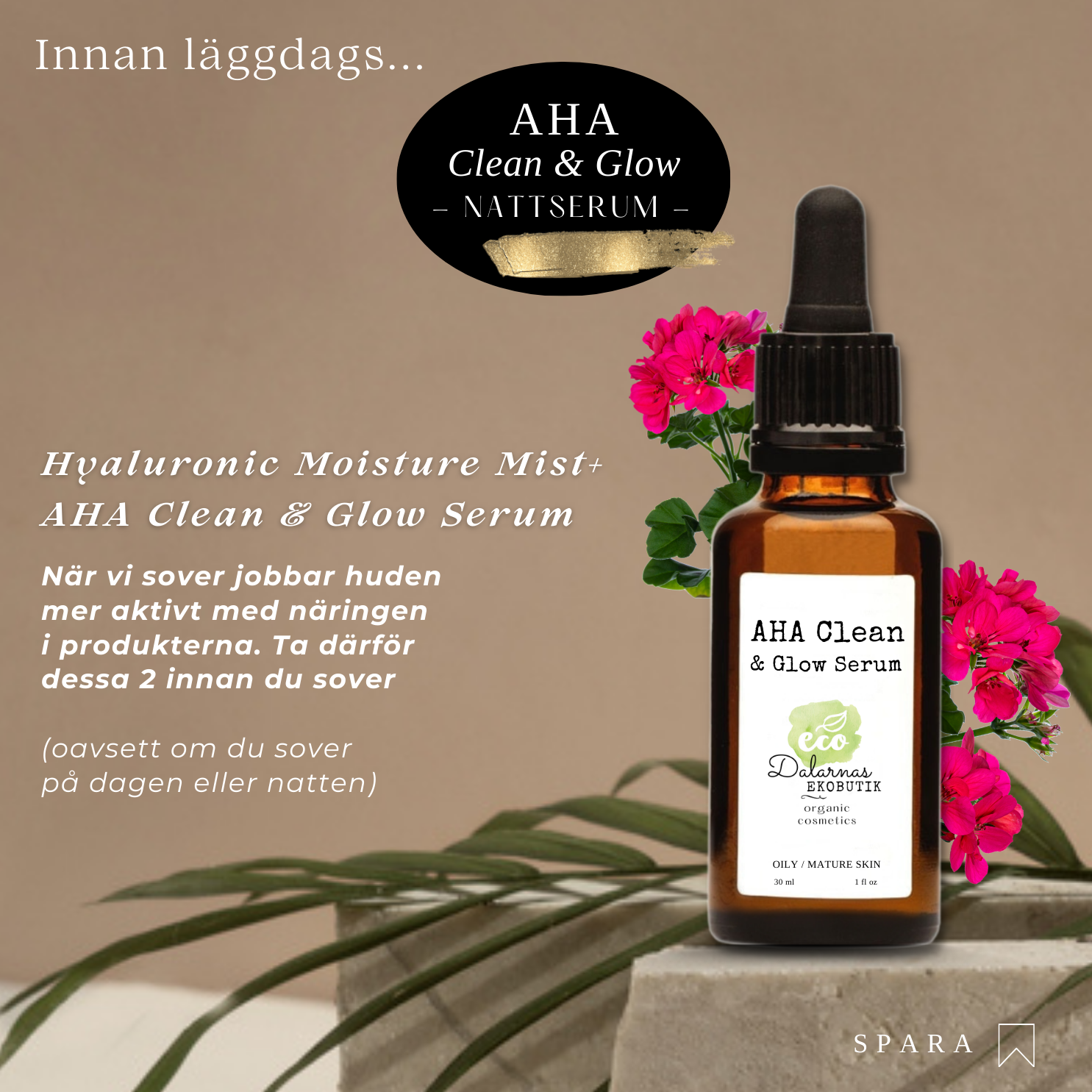 AHA Clean & Glow, ECO Facial Nattserum (tidigare Face Oil Acne Treatment) - Dalarnaseko.se