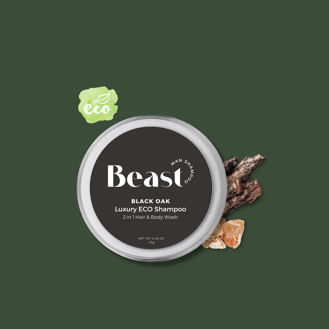 LIMITED EDITION: Beast Black OAK Luxury ECO Shampoo, 2 in 1 Hair & Body Wash