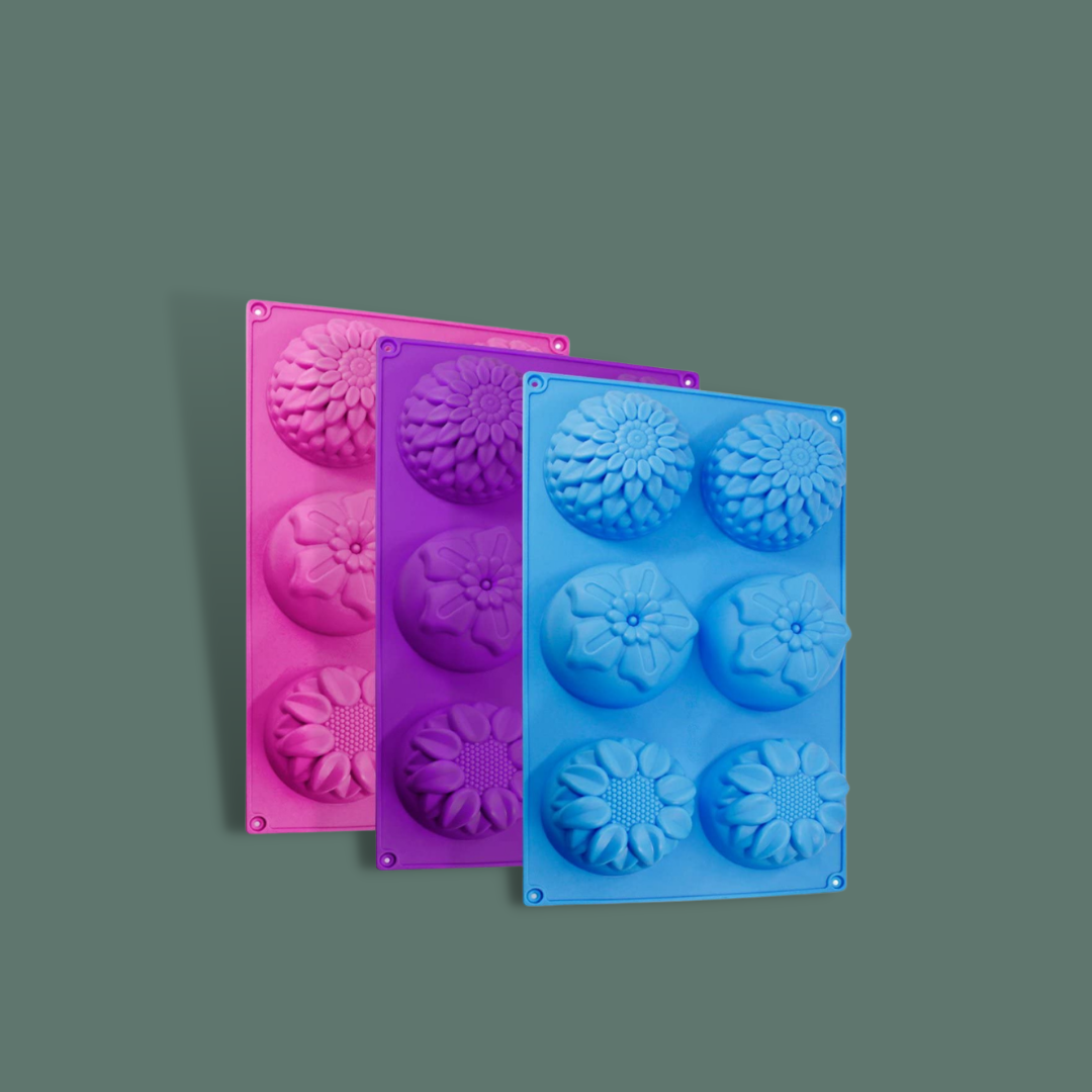 Silikonform BLANDADE BLOMMOR 6 st stora